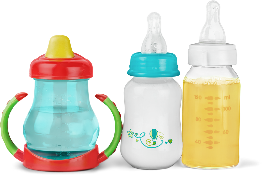 Plastic Baby Bottles Set 